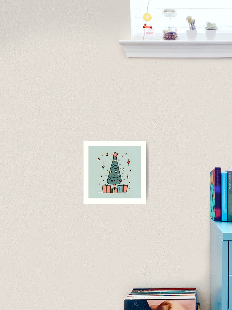Thumbnail 2 of 3, Art Print, Christmas Tree Minimalistic Drawing designed and sold by Patricks-Art.