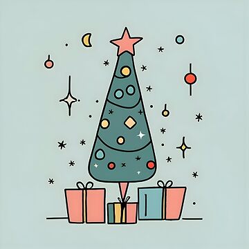 Artwork thumbnail, Christmas Tree Minimalistic Drawing by Patricks-Art