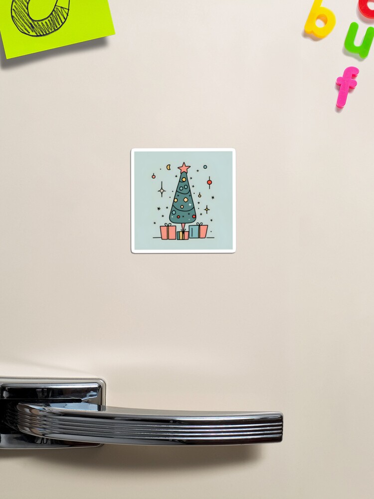 Thumbnail 1 of 3, Magnet, Christmas Tree Minimalistic Drawing designed and sold by Patricks-Art.