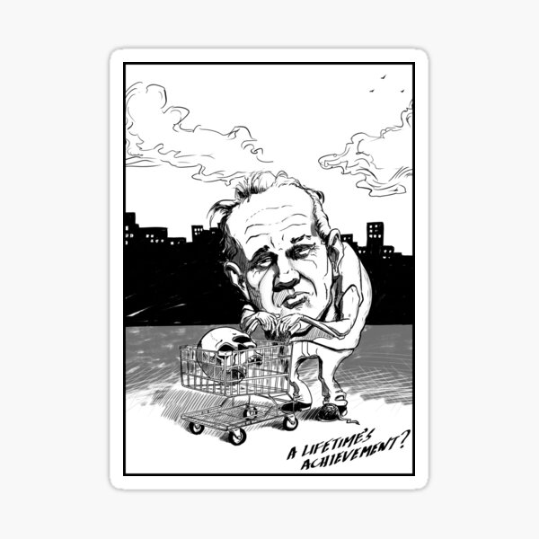 Man with skull and shopping trolley Sticker