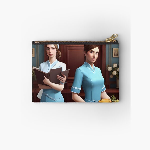 Item preview, Nurses wearing light blue scrubs, having lunch in the common room designed and sold by Colin Bentham.