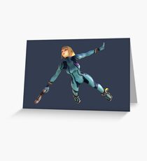 Zero Suit Samus flying Greeting Card