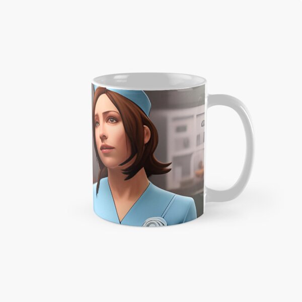 Item preview, Nurses wearing light blue scrubs, having lunch in the common room designed and sold by Colin Bentham.