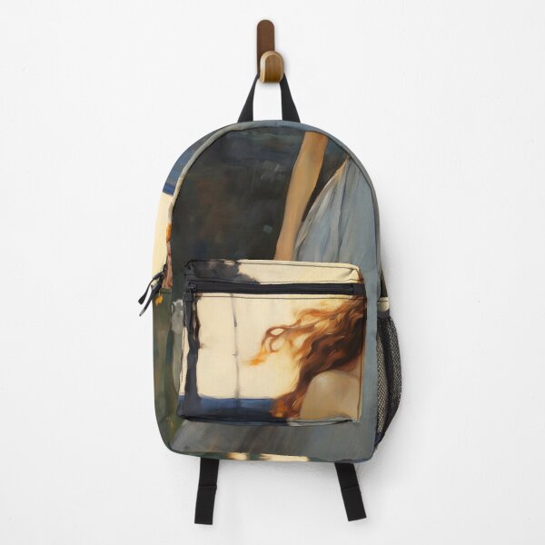 Item preview, Impressionist Radiance: Lady in Blue Amidst Sunlit Hues designed and sold by oanaunciuleanu.