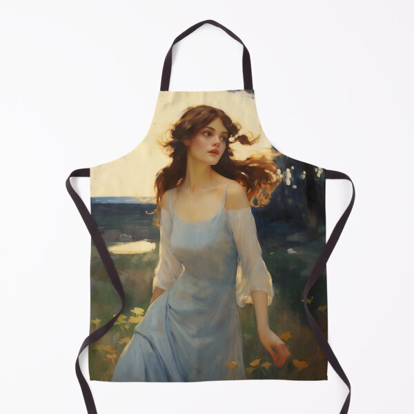 Item preview, Impressionist Radiance: Lady in Blue Amidst Sunlit Hues designed and sold by oanaunciuleanu.