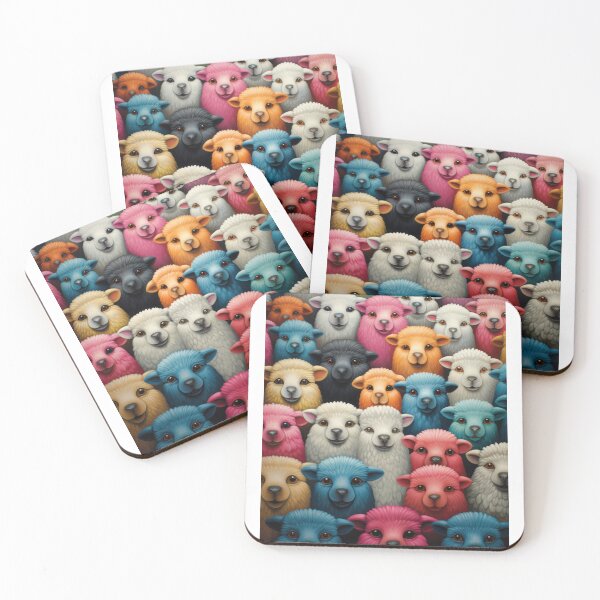 Item preview, Colorful cute cartoon flock of sheep 1 designed and sold by Earth Celebration Designs.