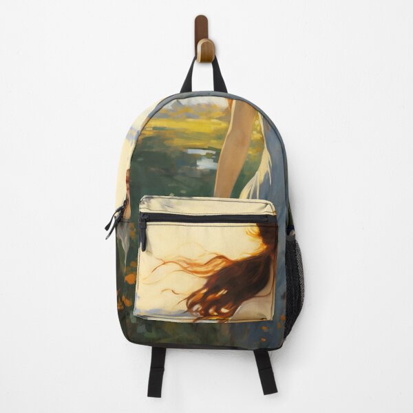 Item preview, Impressionist Radiance: Lady in Blue Amidst Sunlit Hues designed and sold by oanaunciuleanu.