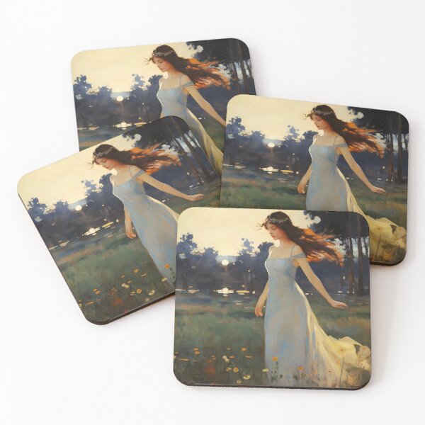 Item preview, Impressionist Radiance: Lady in Blue Amidst Sunlit Hues designed and sold by oanaunciuleanu.
