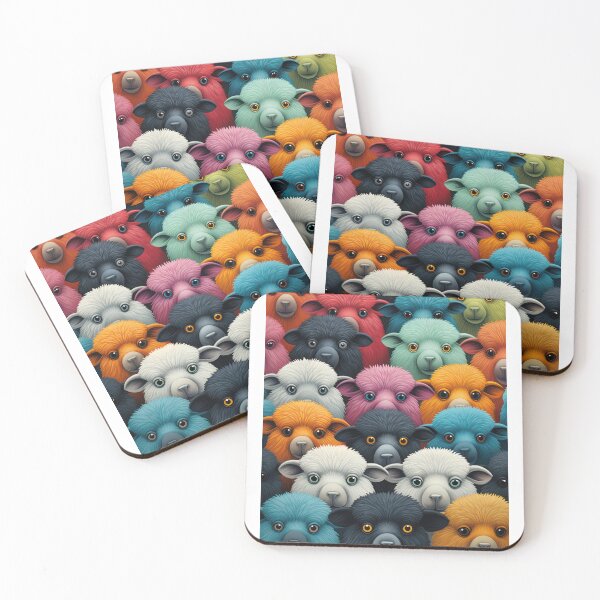 Item preview, Colorful cute cartoon flock of sheep 3 designed and sold by Earth Celebration Designs.