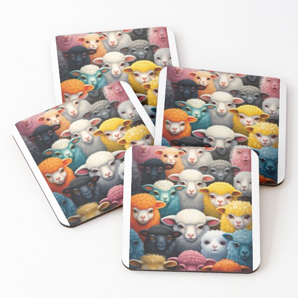 Item preview, Colorful cute cartoon flock of sheep 4 designed and sold by Earth Celebration Designs.