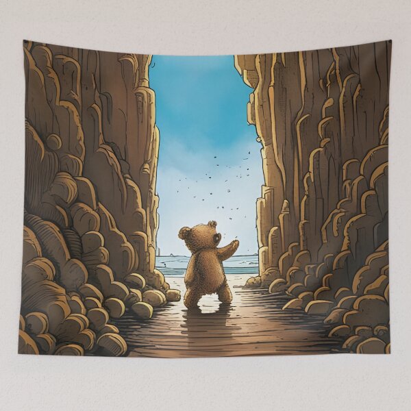 Item preview, Teddy exploring inside Fingal's cave designed and sold by Colin Bentham.