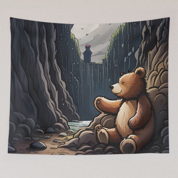 Item preview, Teddy exploring inside Fingal's cave designed and sold by Colin Bentham.