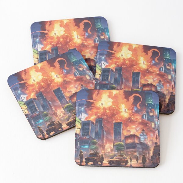 Item preview, Burning ANIME city, monsters. PICTURE 3 of 3 designed and sold by FlyingAcehole.