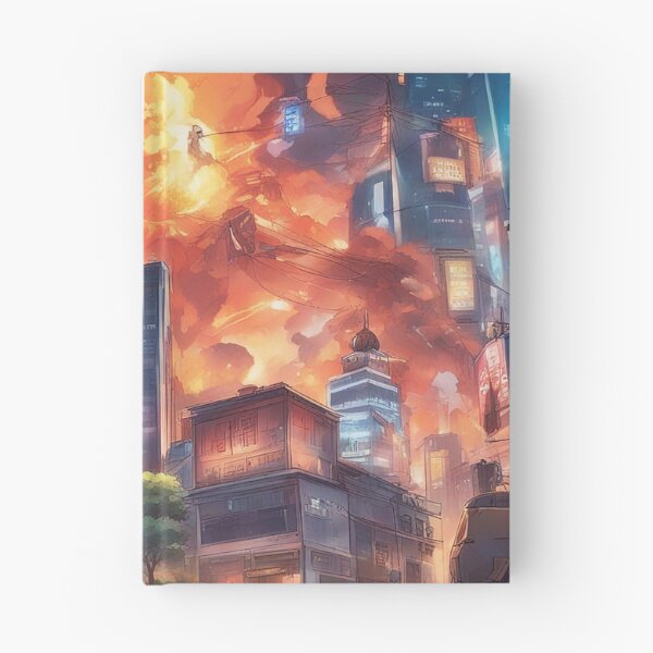 Item preview, Burning ANIME city, monsters. PICTURE 3 of 3 designed and sold by FlyingAcehole.