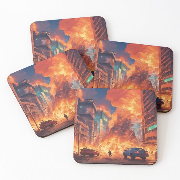 Item preview, Burning ANIME city, monsters. PICTURE 2 of 3 designed and sold by FlyingAcehole.