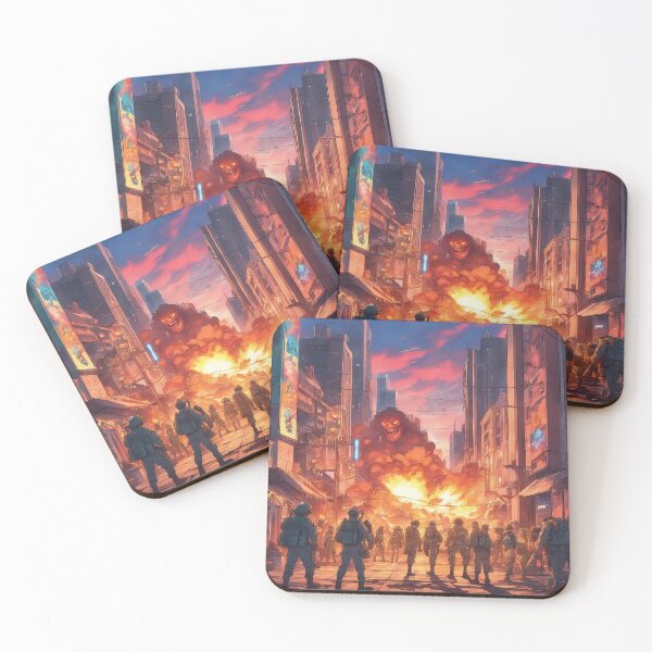 Item preview, Burning ANIME city, monsters. IMAGE 1 of 3 designed and sold by FlyingAcehole.
