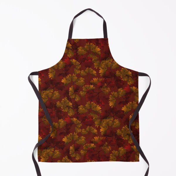Item preview, Tossed Fallen Oak Leaf Clusters In Reds and Golds on Red Halfdrop 5748 designed and sold by Art in My Loft.