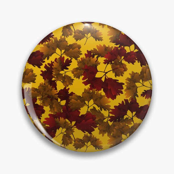 Item preview, Tossed Fallen Oak Leaf Clusters In Reds and Golds on Gold Halfdrop 5748 designed and sold by Art in My Loft.