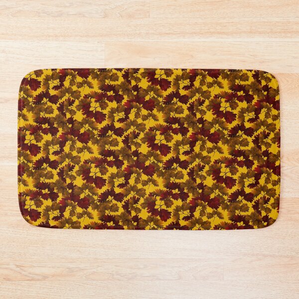 Item preview, Tossed Fallen Oak Leaf Clusters In Reds and Golds on Gold Halfdrop 5748 designed and sold by Art in My Loft.