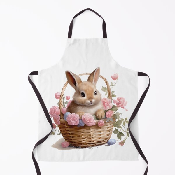 Item preview, Rabbit in a basket of beautiful flowers designed and sold by Thipphawan2533.