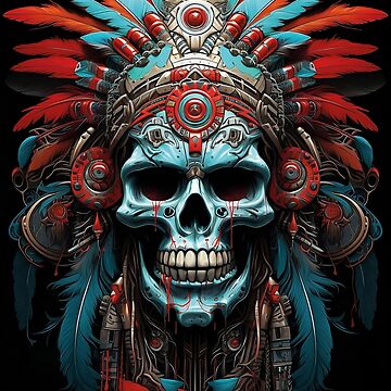 Digital Download Mayan Warrior Skull an Instant Digital 