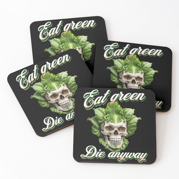 Item preview, Eat green, Die anyway! Lettuce Skull Mame Design designed and sold by RuyaFab.
