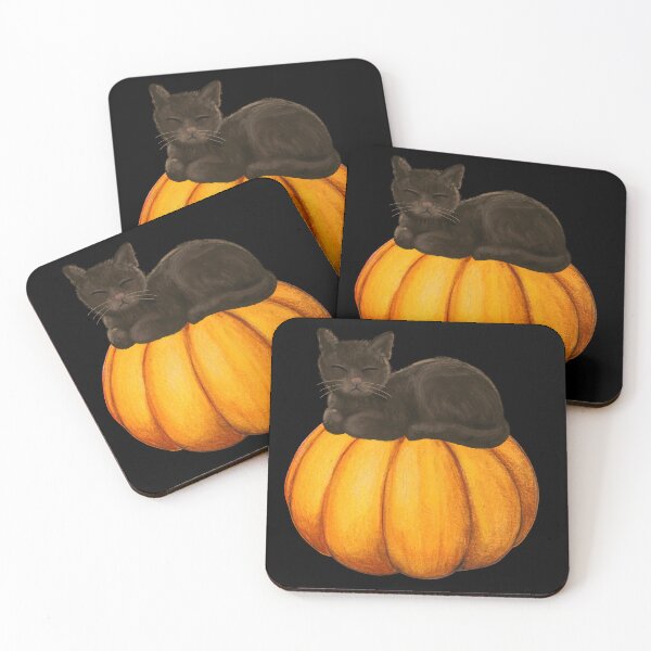 Item preview, Sleeping Cat On A Pumpkin Cute Picture designed and sold by AngieArt-.