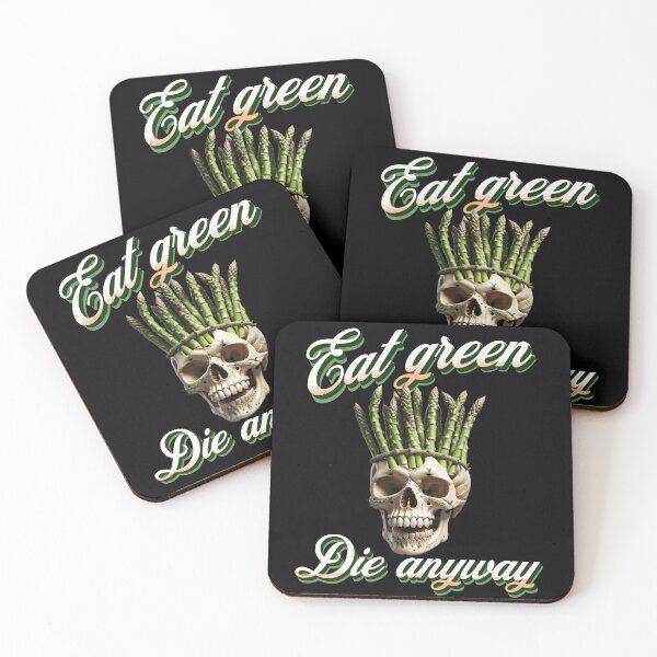 Item preview, Eat green, Die anyway! Asparagus Skull Mame Design designed and sold by RuyaFab.