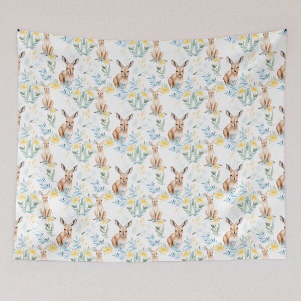 Item preview, Whimsical Roo: A Playful Watercolor Pattern Delight designed and sold by qoodesignstudio.