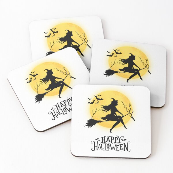 Item preview, Young girl witch on a broom Happy Halloween designed and sold by Remek-Design.