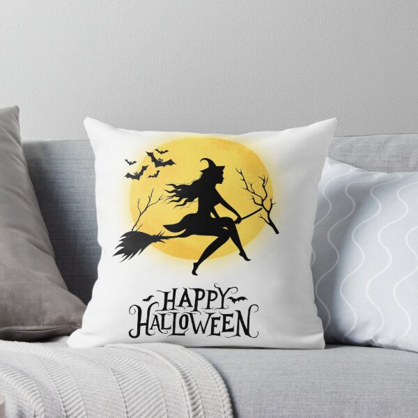 Item preview, Young girl witch on a broom Happy Halloween designed and sold by Remek-Design.