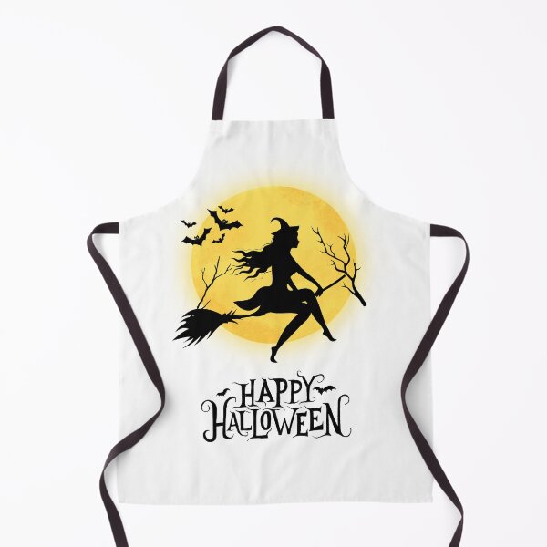 Artikelvorschau, Junge Mädchenhexe auf einem Besen Fröhliches Halloween entworfen und verkauft von Remek-Design.