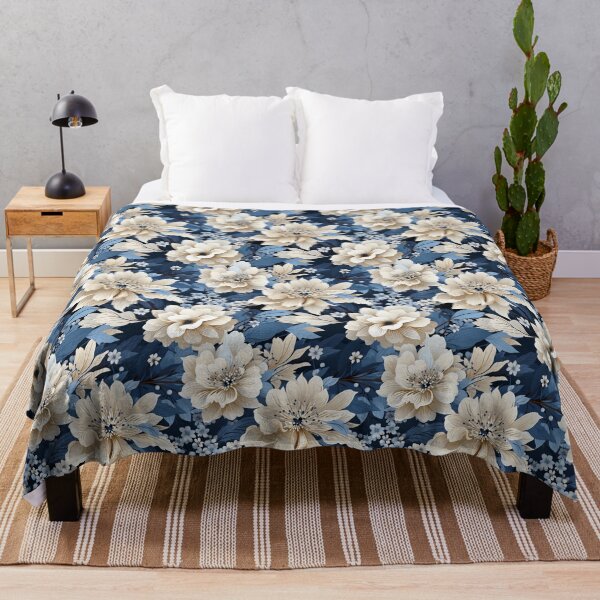 Item preview, White Flowers in Blue Hues  designed and sold by PentoPositive.