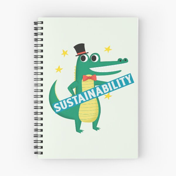 Item preview, Sustainability A Smiling Crocodile Dressed In A Bow Tie And Hat Holding A Sign designed and sold by pixelplaza.