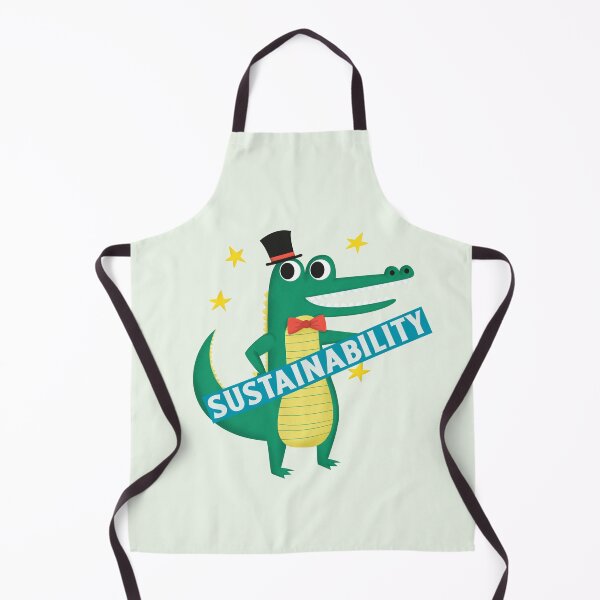 Item preview, Sustainability A Smiling Crocodile Dressed In A Bow Tie And Hat Holding A Sign designed and sold by pixelplaza.