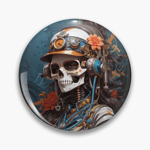 Item preview, Steampunk skeleton woman with flowers designed and sold by twisted-dot.