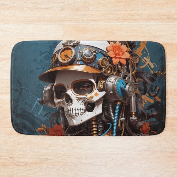Item preview, Steampunk skeleton woman with flowers designed and sold by twisted-dot.