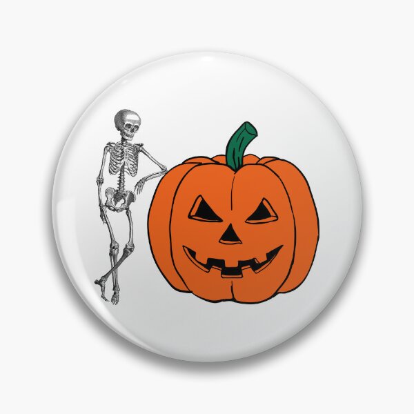Item preview, Skeleton leaning on a pumpkin designed and sold by Remek-Design.