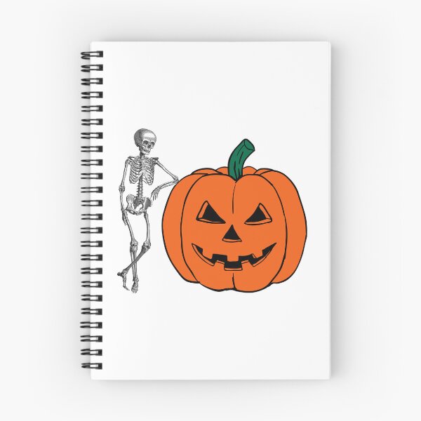 Item preview, Skeleton leaning on a pumpkin designed and sold by Remek-Design.