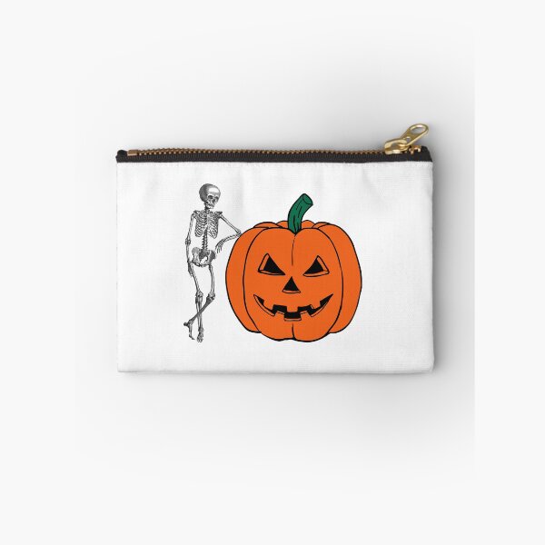 Item preview, Skeleton leaning on a pumpkin designed and sold by Remek-Design.
