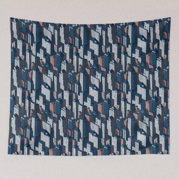 Item preview, Seamless pattern of buildings designed and sold by PrithviApparels.