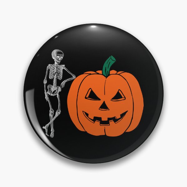 Item preview, Skeleton leaning on a pumpkin white designed and sold by Remek-Design.