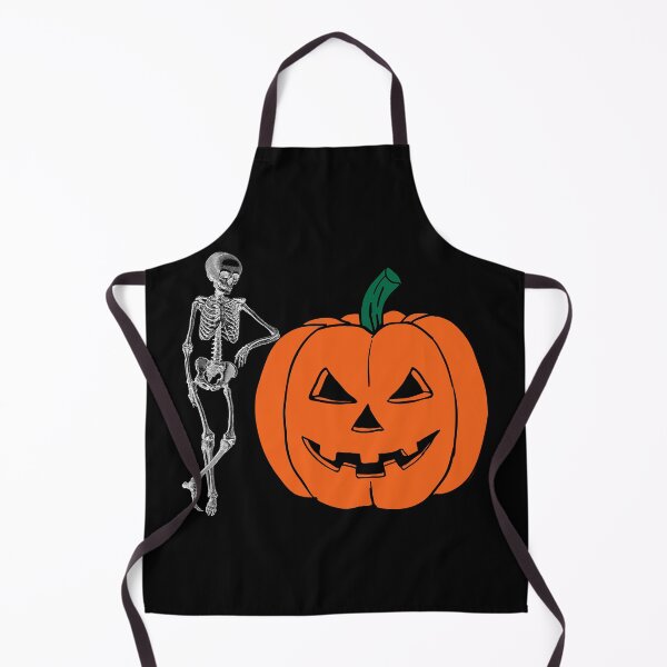 Item preview, Skeleton leaning on a pumpkin white designed and sold by Remek-Design.