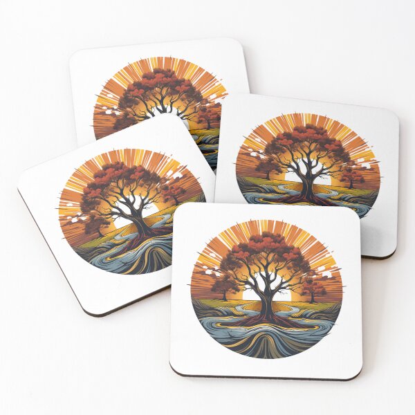 Item preview, Red Tree at Sunrise designed and sold by Imagination1618.