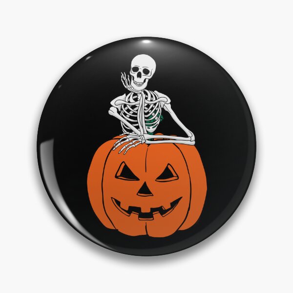 Item preview, Skeleton leaning on the top of pumpkin designed and sold by Remek-Design.