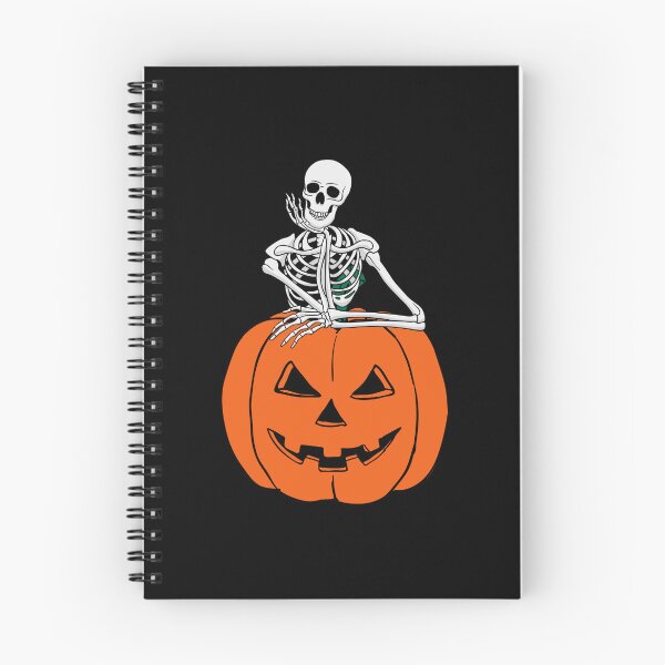 Item preview, Skeleton leaning on the top of pumpkin designed and sold by Remek-Design.