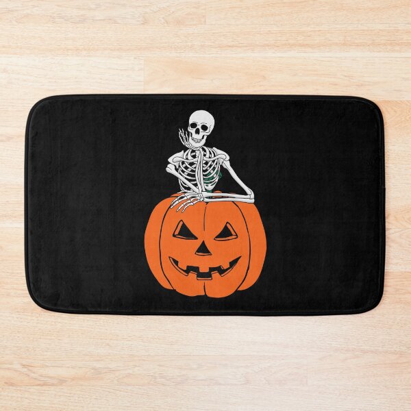 Item preview, Skeleton leaning on the top of pumpkin designed and sold by Remek-Design.