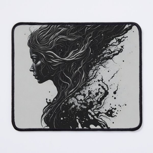 Item preview, "Ink-Adorned Elegance: A Lady's Portrait in Precise Black Lines" designed and sold by Best-Art-32.