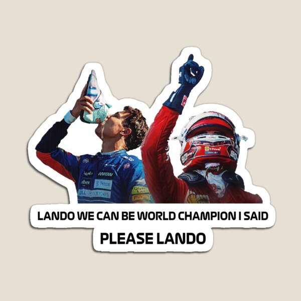Aperçu de l'œuvre Lando on peut être champion du monde j'ai dit Charles Leclerc Lando Norris créée et vendue par F1 TROLL.