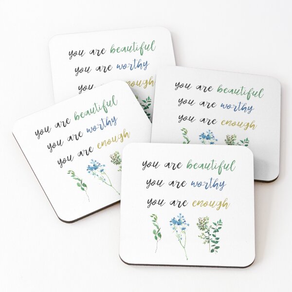 Item preview, You Are Beautiful You Are Worthy You Are Enough designed and sold by shroukart.